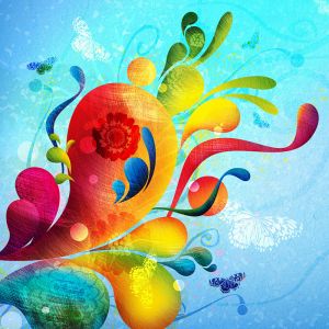 Design Floreale Astratto Colorato