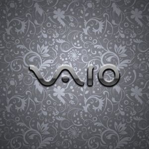 Logo VAIO su sfondo floreale