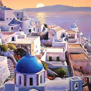 Vista di Santorini al Tramonto