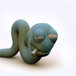 Worm Divertente in Cartone