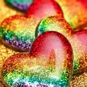 Cuori Glitter Arcobaleno