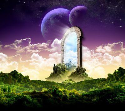 Paesaggio Fantastico con Portale - wallpaper preview