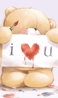 Orsetto Carino con Cartello d'Amore - wallpaper preview