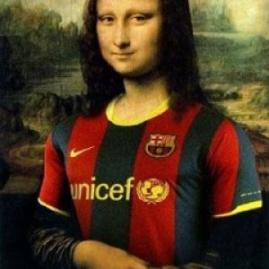 Mona Lisa con maglia del Barcellona