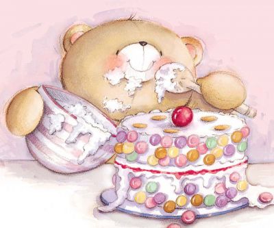 Orsetto Carino con Torta - wallpaper preview