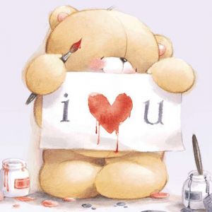 Orsetto Carino con Cartello d'Amore