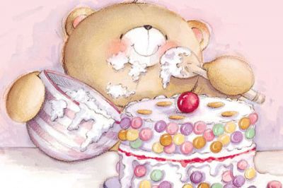 Orsetto Carino con Torta - wallpaper preview