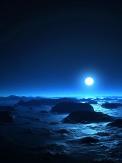 Paesaggio Oceanico Illuminato dalla Luna