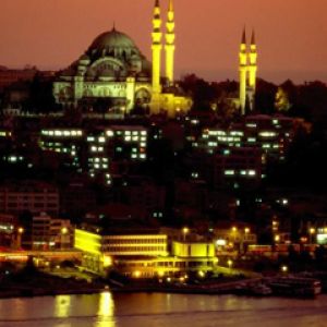 Skyline di Istanbul al Tramonto
