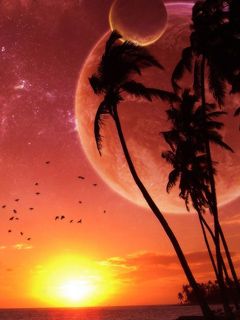 Stupendo Tramonto con Pianeti - wallpaper preview