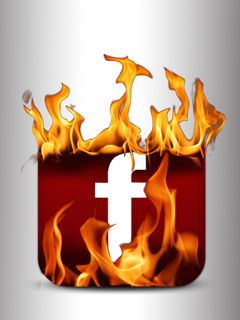 Logo di Facebook in Fiamme