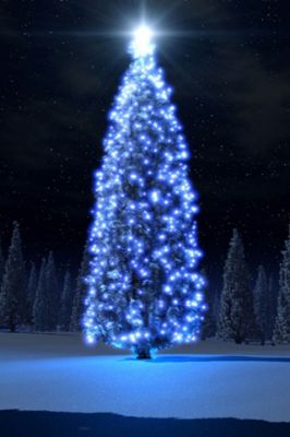 Albero di Natale Blu Luminoso - wallpaper preview