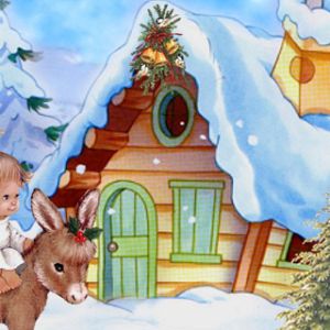 Meraviglia Invernale con Bambino e Asino