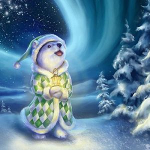 Orso Polare Carino In Inverno