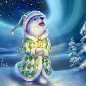 Orso Polare Carino d'Inverno