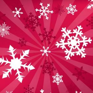 Fiocchi di Neve Festivi su Rosso
