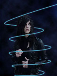 Ragazzo Misterioso con Luci Vorticosi - wallpaper preview