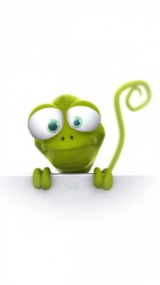 Carino Lucertola Verde Cartone - wallpaper preview