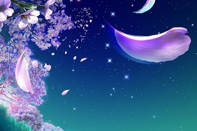 Cielo Notturno da Sogno con Petali - wallpaper preview