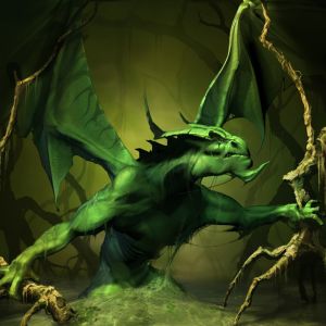 Arte Fantastico del Drago Verde