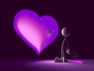 Illustrazione di Cuore con Figura Stilizzata - wallpaper preview