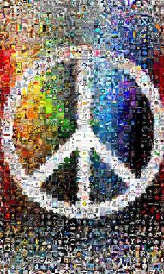 Mosaico Colorato del Simbolo della Pace - wallpaper preview