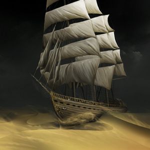 Nave Fantastica nel Deserto