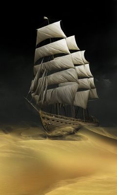 Nave Fantastica nel Deserto - wallpaper preview