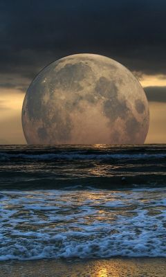 Maestosa Luna Sopra l'Oceano - wallpaper preview