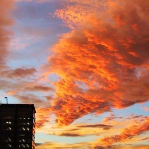 Stupenda Sunset sulla Skyline della Città