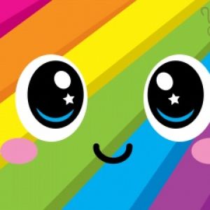 Faccia Arcobaleno Colorata e Carina