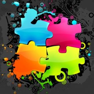 Design di Pezzi di Puzzle Colorati