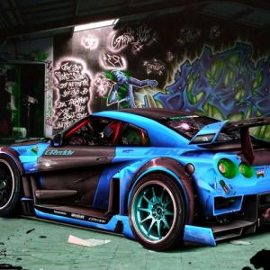 Auto Sportivo Modificato Blu