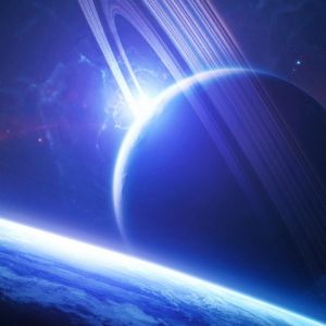 Spettacolare Scena Spaziale con Anelli