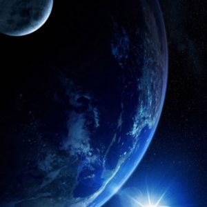 Terra e Luna nello Spazio