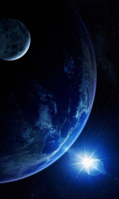 Terra e Luna nello Spazio