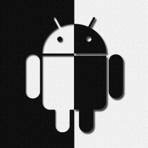 Logo Android in bianco e nero