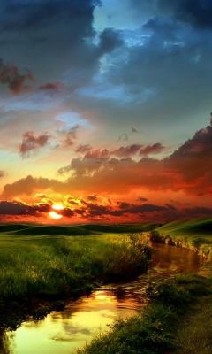 Stupenda Sunset su un Ruscello - wallpaper preview