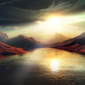 Stupenda Sunset sulle Montagne