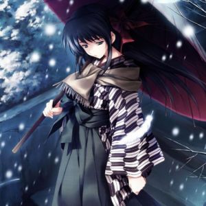 Ragazza Fantasia Invernale con Ombrello