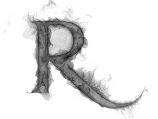 Design della lettera R fumosa