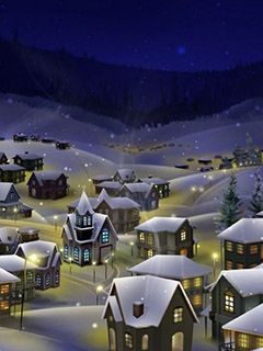 Villaggio Invernale di Notte - wallpaper preview