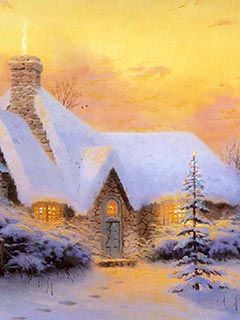 Accogliente cottage invernale - wallpaper preview