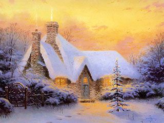 Accogliente cottage invernale - wallpaper preview