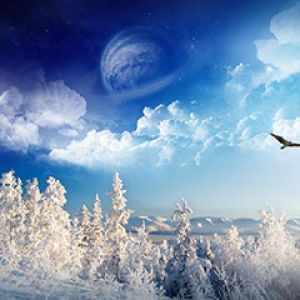Paesaggio Invernale con Pianeta