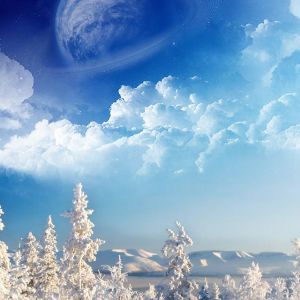 Paesaggio Invernale con Pianeta