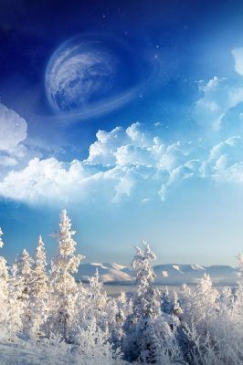 Paesaggio Invernale con Pianeta - wallpaper preview