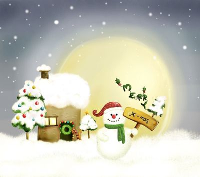 Pupazzo di Neve Buon Natale - wallpaper preview