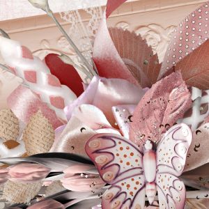 Design Elegante di Farfalla e Fiori