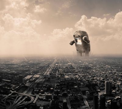 Mostro Gigante sulla Città - wallpaper preview